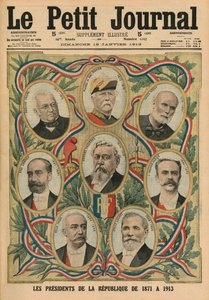 A Francia Köztársaság elnökei 1817-től 1913-ig, a „Le Petit Journal” címlapjának illusztrációja, illustre-melléklet, 1913. január 19.